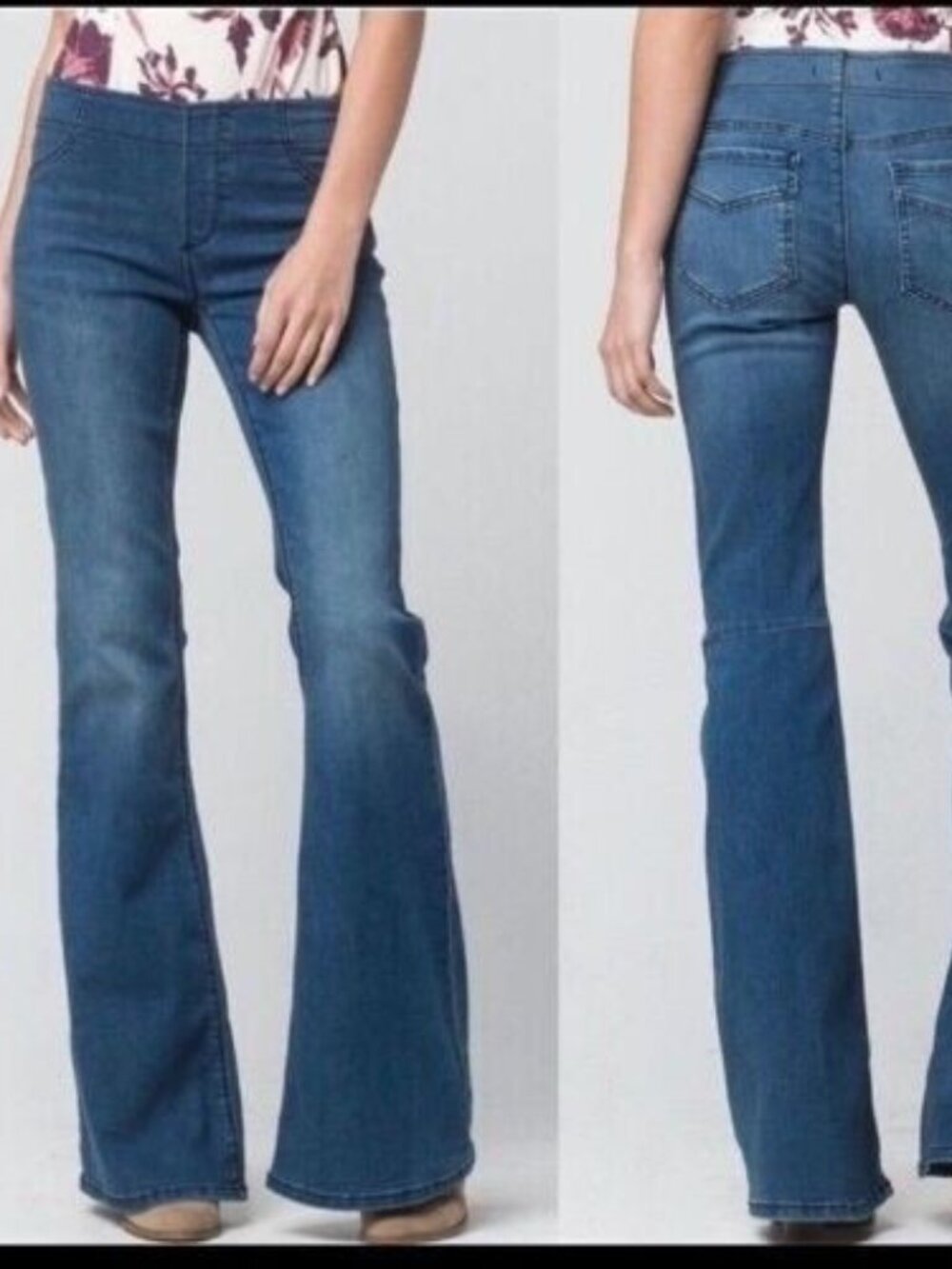 Free People Pull On Flare Jeggings Darker Wash Size 30